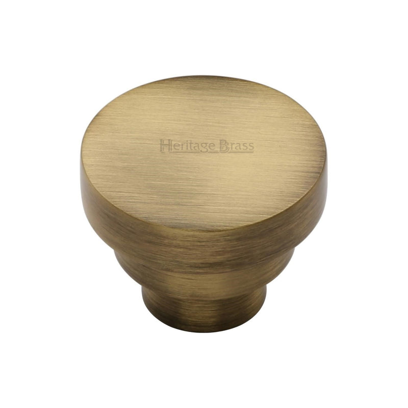 Heritage Brass Cabinet Knob Round Stepped Design 32mm Antique finish - C3624 32-AT - Choice Handles