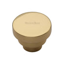 Heritage Brass Cabinet Knob Round Stepped Design 32mm Polished Brass finish - C3624 32-PB - Choice Handles