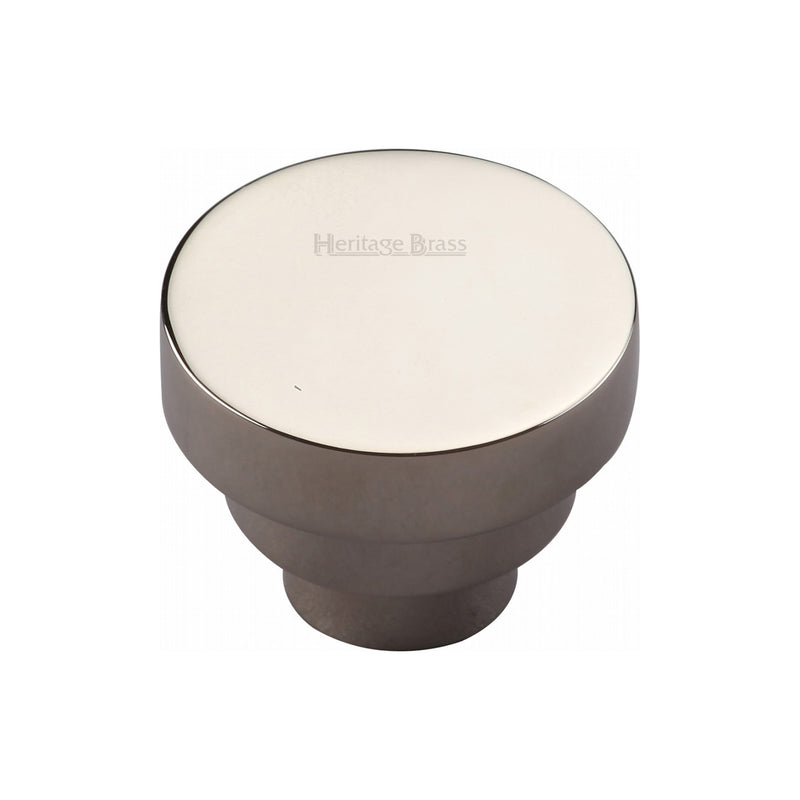 Heritage Brass Cabinet Knob Round Stepped Design 32mm Polished Nickel - C3624 32-PNF - Choice Handles