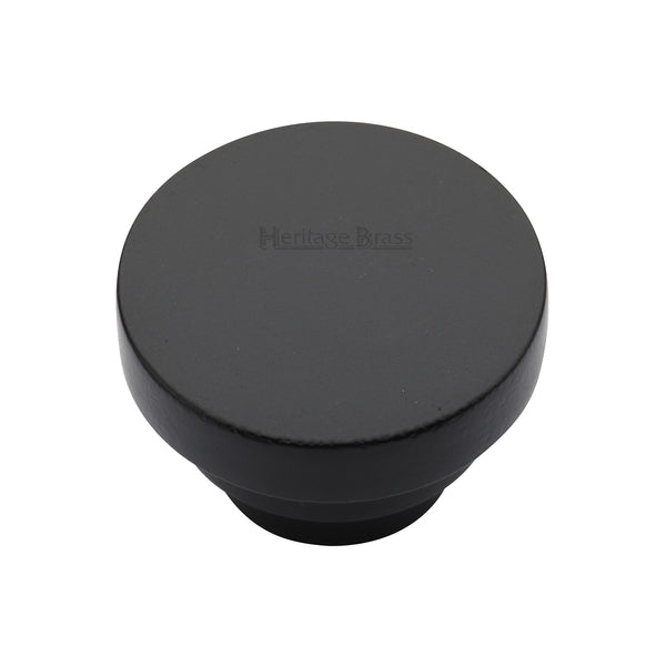 Heritage Brass Cabinet Knob Round Stepped Design 38mm Matt Black finish - C3624 38-BKMT - Choice Handles