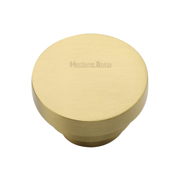 Heritage Brass Cabinet Knob Round Stepped Design 38mm Satin Brass finish - C3624 38-SB - Choice Handles