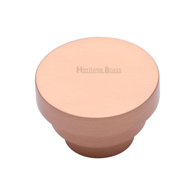 Heritage Brass Cabinet Knob Round Stepped Design 38mm Satin Rose Gold finish - C3624 38-SRG - Choice Handles