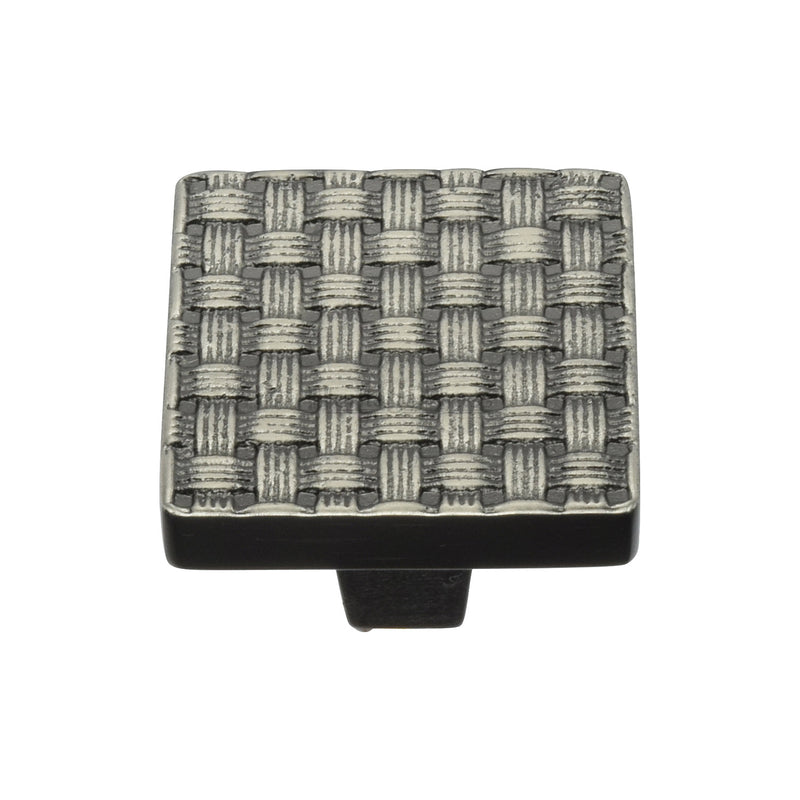 Heritage Brass Cabinet Knob Square Weave Design 32mm Aged Nickel finish - C3631 32-AN - Choice Handles