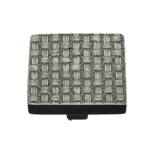 Heritage Brass Cabinet Knob Square Weave Design 38mm Aged Nickel finish - C3631 38-AN - Choice Handles
