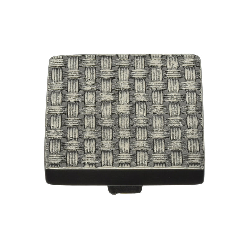 Heritage Brass Cabinet Knob Square Weave Design 38mm Aged Nickel finish - C3631 38-AN - Choice Handles