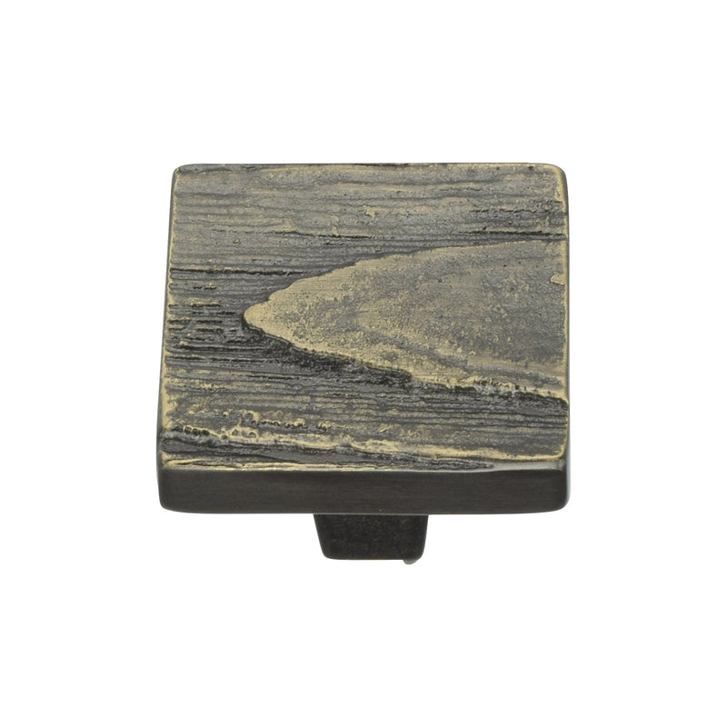 Heritage Brass Cabinet Knob Square Pine Design 32mm Aged Brass finish - C3664 32-AB - Choice Handles