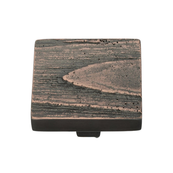 Heritage Brass Cabinet Knob Square Pine Design 38mm Aged Copper finish - C3664 38-AC - Choice Handles