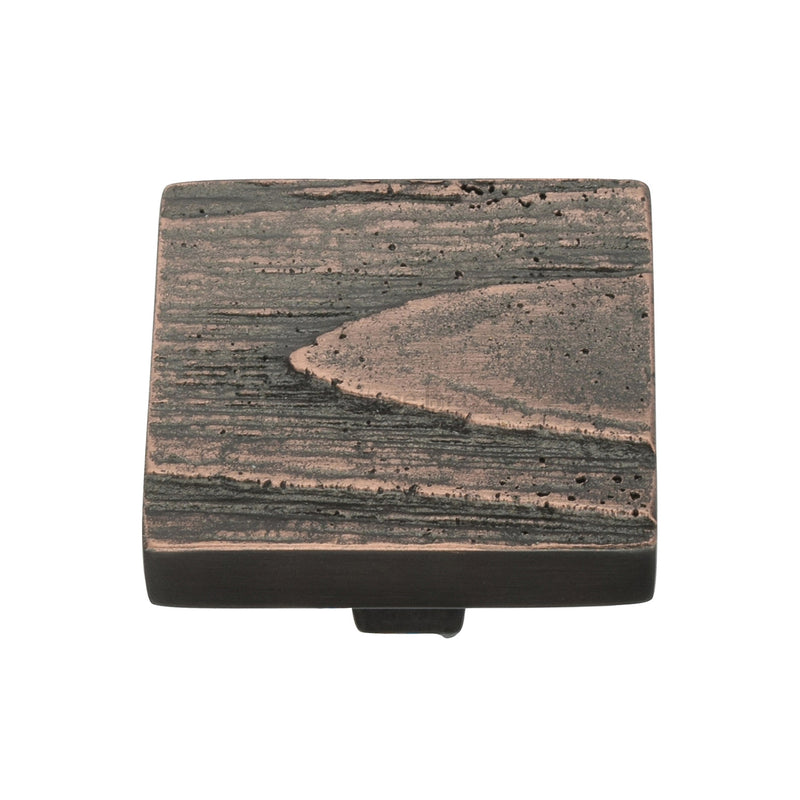 Heritage Brass Cabinet Knob Square Pine Design 38mm Aged Copper finish - C3664 38-AC - Choice Handles