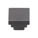 Heritage Brass Cabinet Knob Square Stepped Design 32mm Matt Black finish - C3672 32-BKMT - Choice Handles