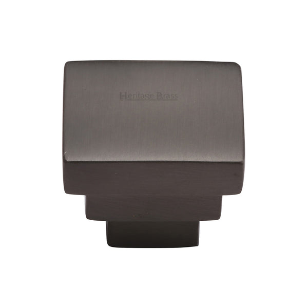 Heritage Brass Cabinet Knob Square Stepped Design 32mm Matt Bronze finish - C3672 32-MB - Choice Handles