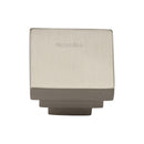 Heritage Brass Cabinet Knob Square Stepped Design 32mm Satin Nickel finish - C3672 32-SN - Choice Handles
