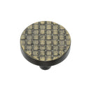 Heritage Brass Cabinet Knob Round Weave Design 32mm Aged Brass finish - C3675 32-AB - Choice Handles