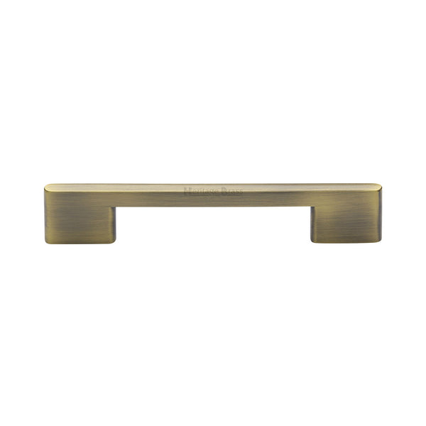 Heritage Brass Cabinet Pull Slim Metro Design 128mm CTC Antique Brass finish - C3681 128-AT - Choice Handles