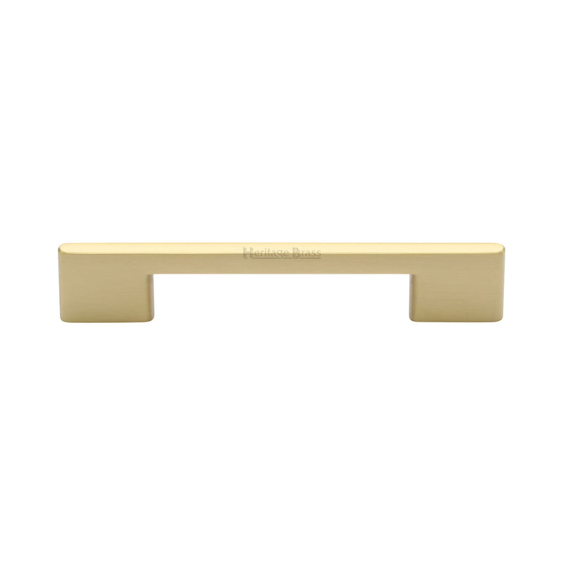 Heritage Brass Cabinet Pull Slim Metro Design 128mm CTC Satin Brass finish - C3681 128-SB - Choice Handles