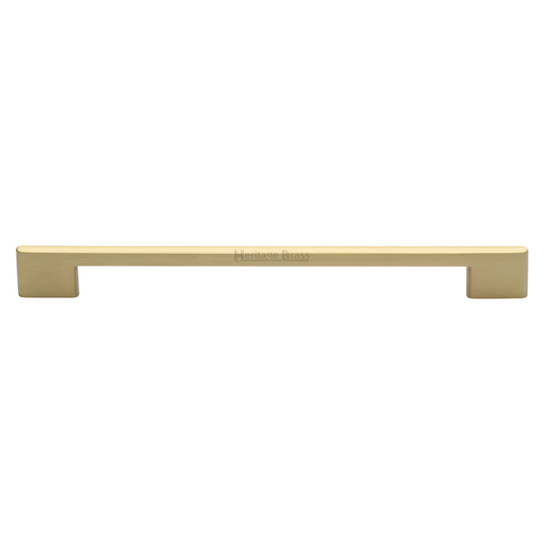 Heritage Brass Cabinet Pull Slim Metro Design 256mm CTC Satin Brass finish - C3681 256-SB - Choice Handles