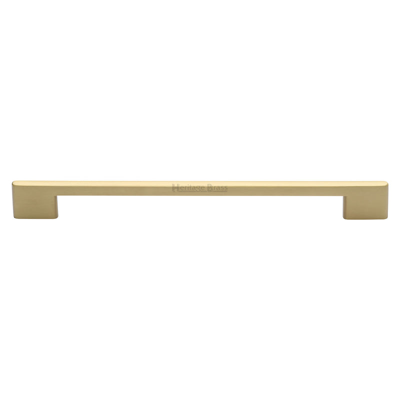 Heritage Brass Cabinet Pull Slim Metro Design 256mm CTC Satin Brass finish - C3681 256-SB - Choice Handles