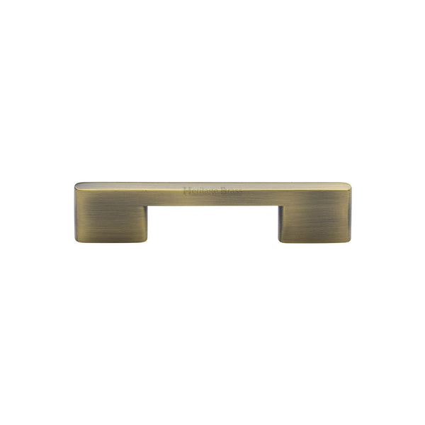 Heritage Brass Cabinet Pull Slim Metro Design 96mm CTC Antique Brass finish - C3681 96-AT - Choice Handles