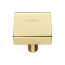 Heritage Brass Cabinet Knob Square Design 32mm Polished Brass finish - C3685 32-PB - Choice Handles