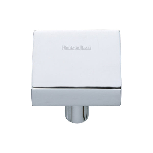 Heritage Brass Cabinet Knob Square Design 32mm Polished Chrome finish - C3685 32-PC - Choice Handles