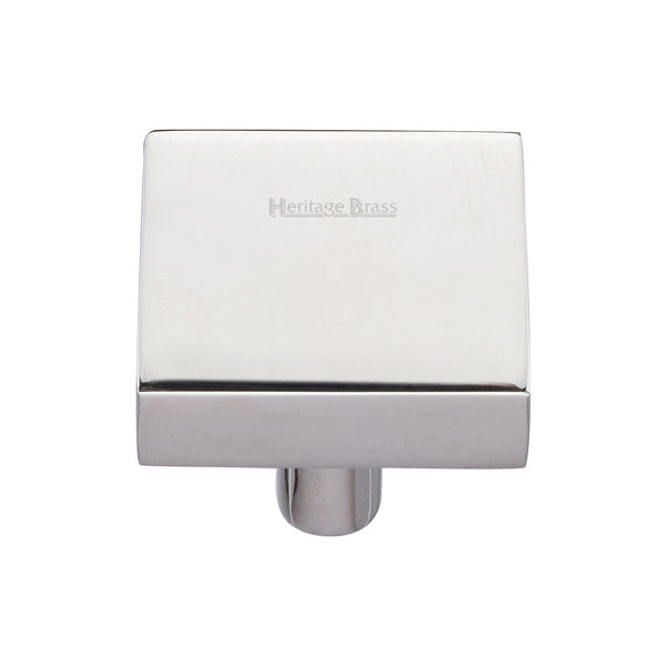 Heritage Brass Cabinet Knob Square Design 32mm Polished Nickel - C3685 32-PNF - Choice Handles