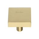 Heritage Brass Cabinet Knob Square Design 32mm Satin Brass finish - C3685 32-SB - Choice Handles