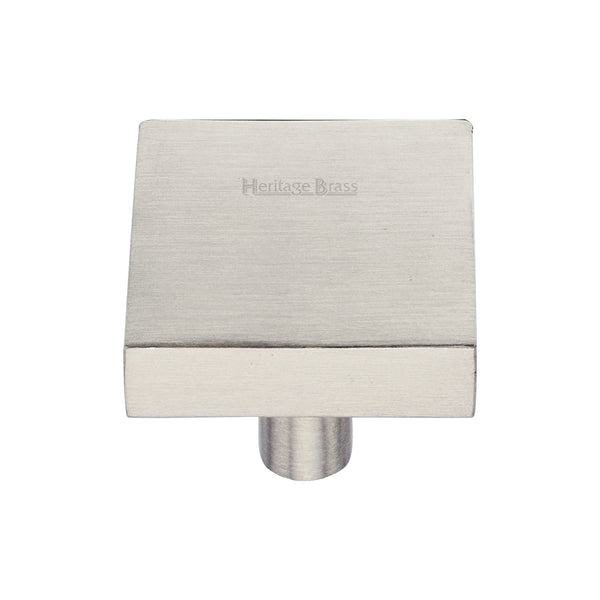 Heritage Brass Cabinet Knob Square Design 32mm Satin Nickel finish - C3685 32-SN - Choice Handles