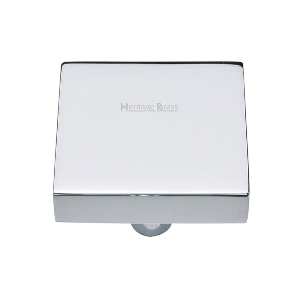 Heritage Brass Cabinet Knob Square Design 38mm Polished Chrome finish - C3685 38-PC - Choice Handles