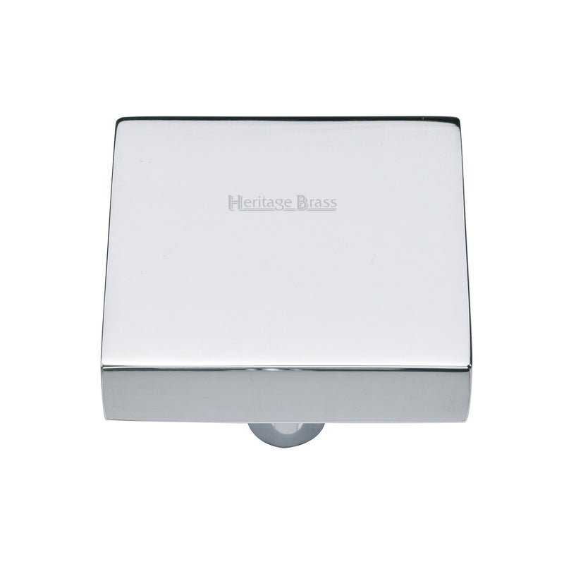 Heritage Brass Cabinet Knob Square Design 38mm Polished Chrome finish - C3685 38-PC - Choice Handles