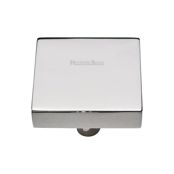 Heritage Brass Cabinet Knob Square Design 38mm Polished Nickel - C3685 38-PNF - Choice Handles