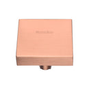 Heritage Brass Cabinet Knob Square Design 38mm Satin Rose Gold finish - C3685 38-SRG - Choice Handles