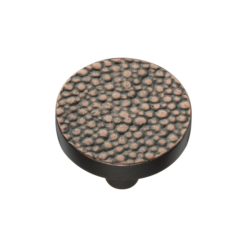 Heritage Brass Cabinet Knob Round Stingray Design 32mm Aged Copper finish - C3686 32-AC - Choice Handles