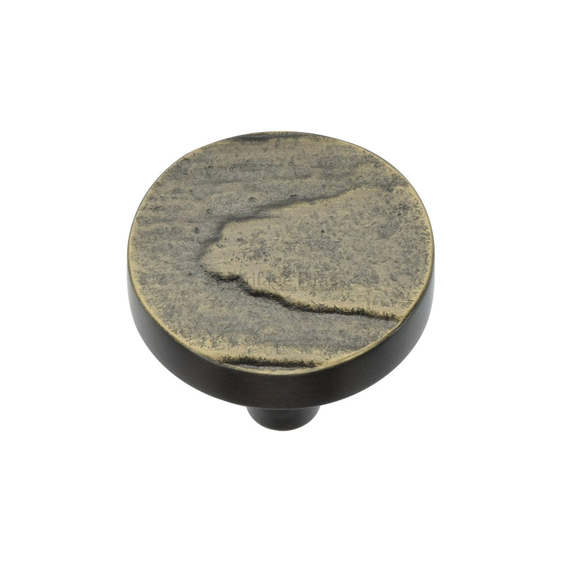 Heritage Brass Cabinet Knob Round Pine Design 32mm Aged Brass finish - C3697 32-AB - Choice Handles