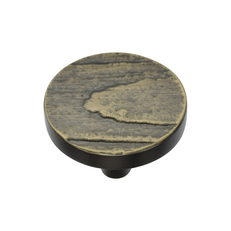 Heritage Brass Cabinet Knob Round Pine Design 38mm Aged Brass finish - C3697 38-AB - Choice Handles