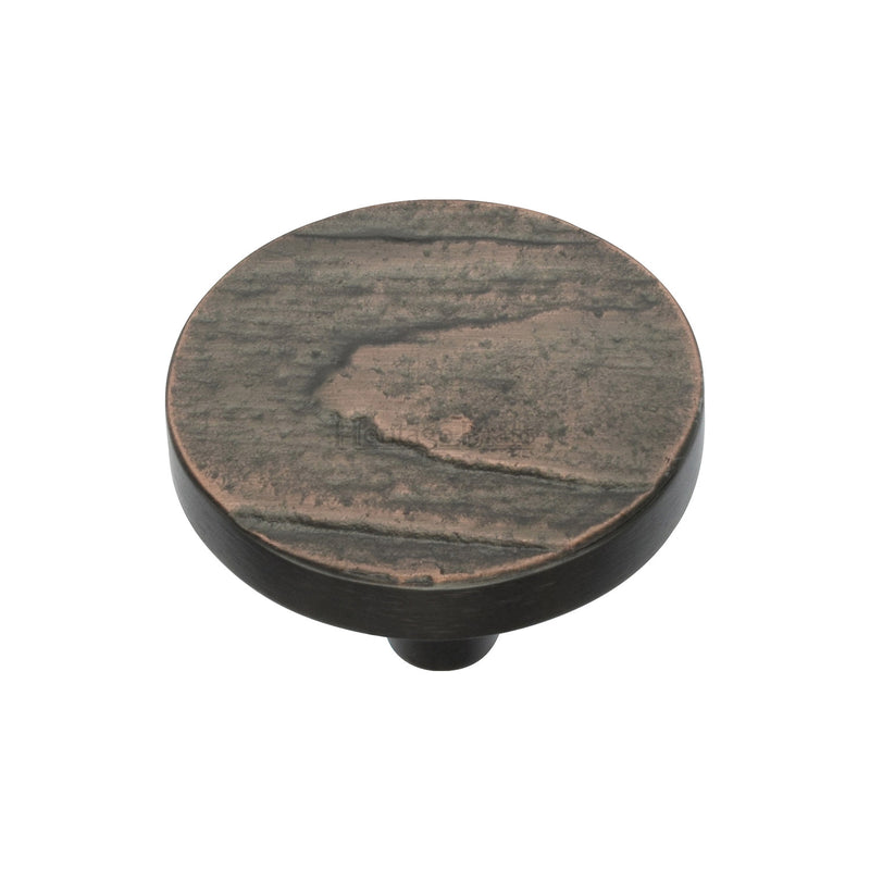 Heritage Brass Cabinet Knob Round Pine Design 38mm Aged Copper finish - C3697 38-AC - Choice Handles