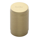 Heritage Brass Cabinet Knob Cylindric Ribbed Design 21mm Satin Brass finish - C3850-SB - Choice Handles
