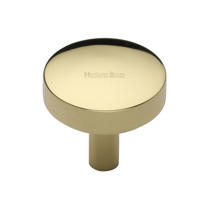Heritage Brass Cabinet Knob Tayo Design 32mm Polished Brass finish - C3875 32-PB - Choice Handles