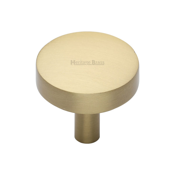 Heritage Brass Cabinet Knob Tayo Design 32mm Satin Brass finish - C3875 32-SB - Choice Handles