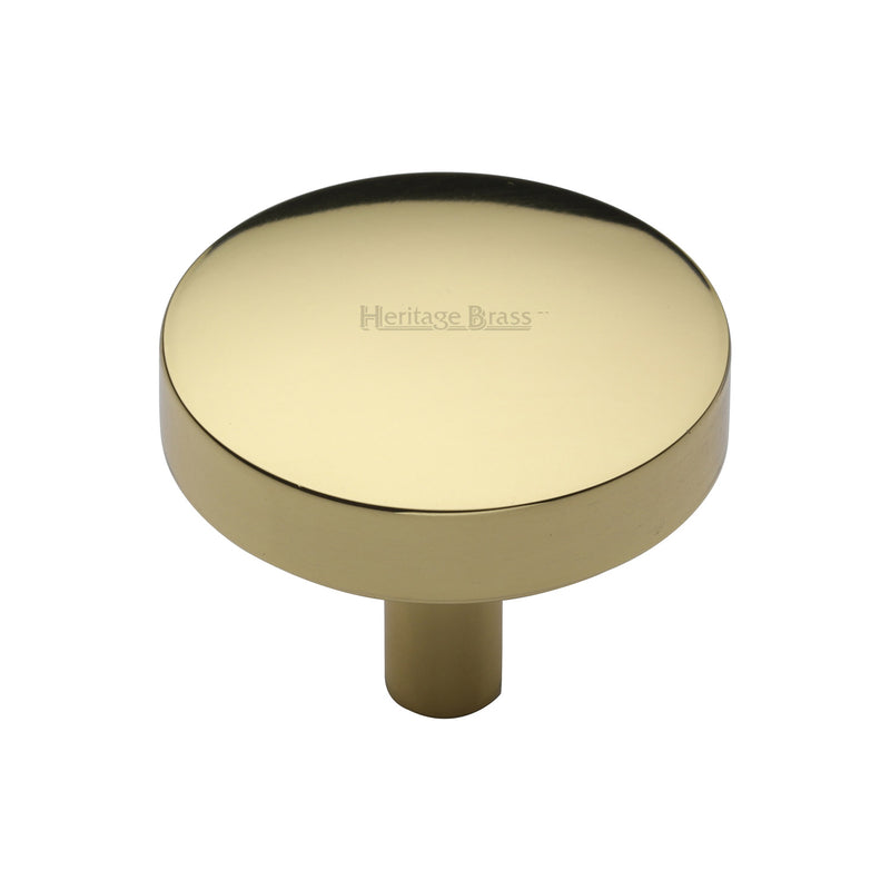 Heritage Brass Cabinet Knob Tayo Design 38mm Polished Brass finish - C3875 38-PB - Choice Handles