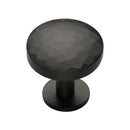 Heritage Brass Cabinet Knob Round Hammered Design with Rose 32mm Matt Bronze finish - C3876 32-MB - Choice Handles
