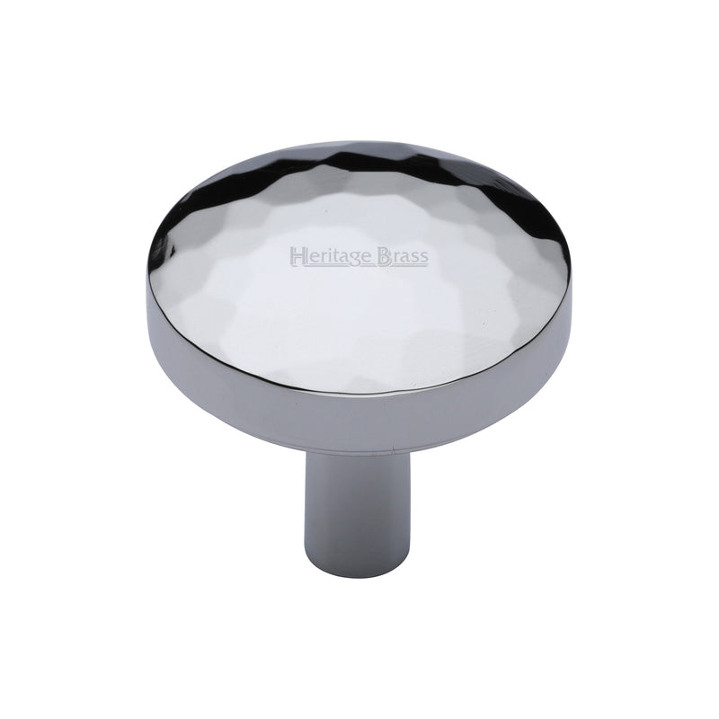 Heritage Brass Cabinet Knob Hammered Design 32mm Polished Chrome finish - C3877 32-PC - Choice Handles