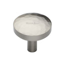 Heritage Brass Cabinet Knob Hammered Design 32mm Satin Nickel finish - C3877 32-SN - Choice Handles