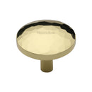 Heritage Brass Cabinet Knob Hammered Design 38mm Polished Brass finish - C3877 38-PB - Choice Handles