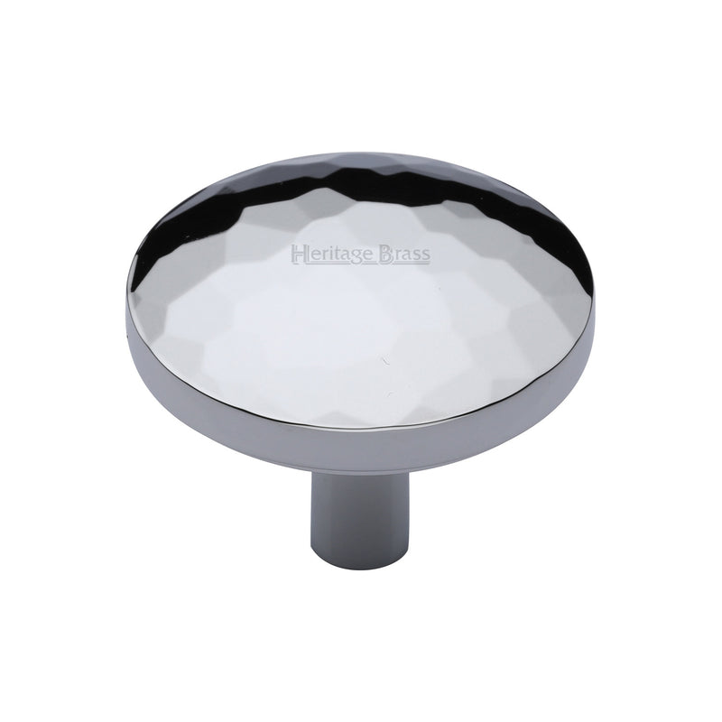 Heritage Brass Cabinet Knob Hammered Design 38mm Polished Chrome finish - C3877 38-PC - Choice Handles
