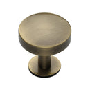 Heritage Brass Cabinet Knob Domed Disc Design with Rose 32mm Antique Brass finish - C3878 32-AT - Choice Handles