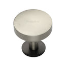 Heritage Brass Cabinet Knob Domed Disc Design with Rose 32mm Matt Bronze/Satin Nickel finish - C3878 32-BSN - Choice Handles