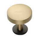 Heritage Brass Cabinet Knob Domed Disc Design with Rose 38mm Matt Bronze/Satin Brass finish - C3878 38-BSB - Choice Handles