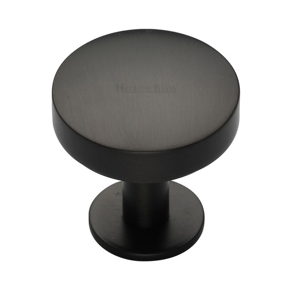 Heritage Brass Cabinet Knob Domed Disc Design with Rose 38mm Matt Bronze finish - C3878 38-MB - Choice Handles