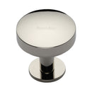 Heritage Brass Cabinet Knob Domed Disc Design with Rose 38mm Polished Nickel - C3878 38-PNF - Choice Handles
