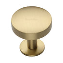 Heritage Brass Cabinet Knob Domed Disc Design with Rose 38mm Satin Brass finish - C3878 38-SB - Choice Handles