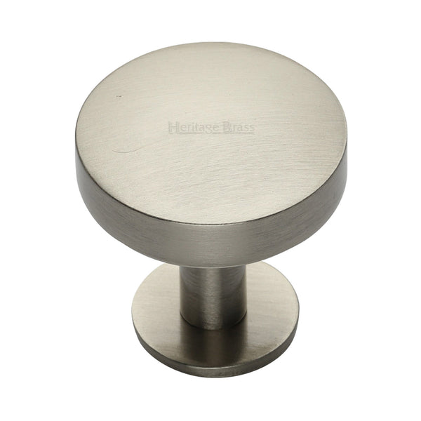 Heritage Brass Cabinet Knob Domed Disc Design with Rose 38mm Satin Nickel finish - C3878 38-SN - Choice Handles